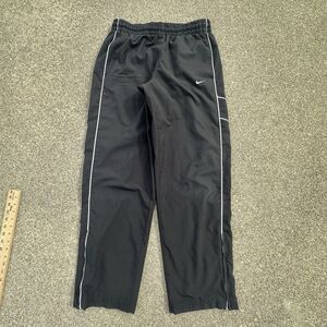 Nike Track Pants Mens Large Straight Leg Black Activewear Sweatpants Y2K Striped